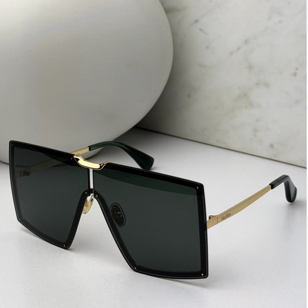 NEW Max Mara MM0117 Oversized Sunglasses in Gold Green